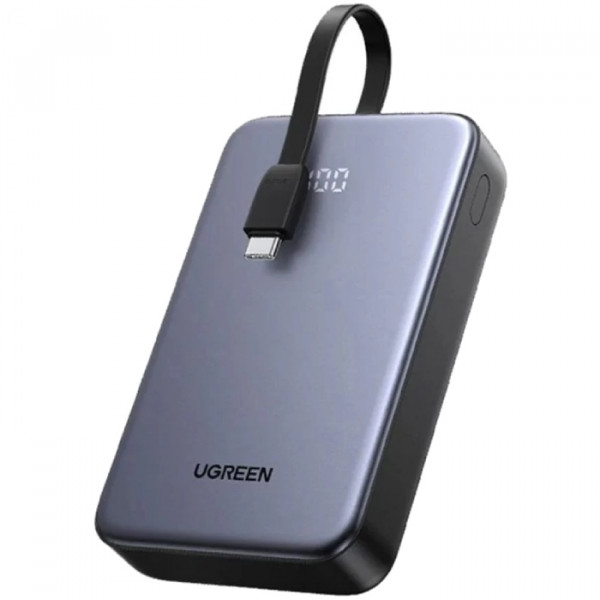 УМБ Ugreen 20000mAh 20W PD3.0/QC3.0, USB-A,USB-С IN/OUT, with build Type-C cable (PB505) Gray