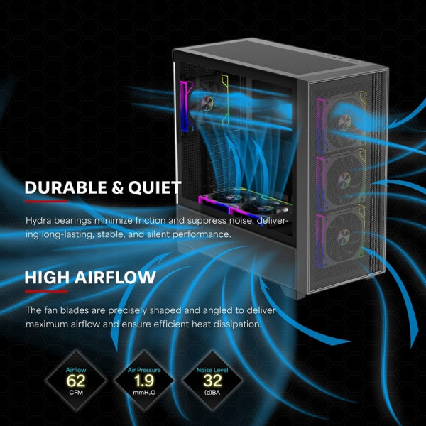 Вентилятор для корпуса 120mm*3 Xilence GAMING XPF360R.ARGB PWM REVERSE