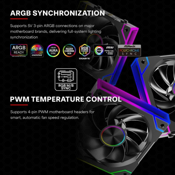 Вентилятор для корпуса 120mm*3 Xilence GAMING XPF360R.ARGB PWM REVERSE