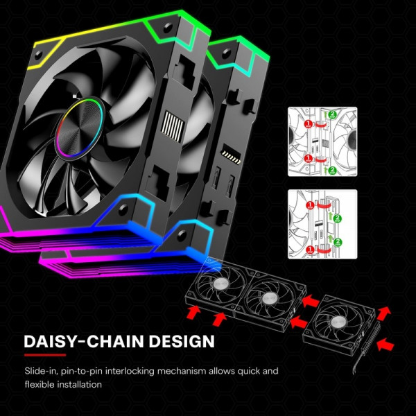 Вентилятор для корпуса 120mm*3 Xilence GAMING XPF360R.ARGB PWM REVERSE