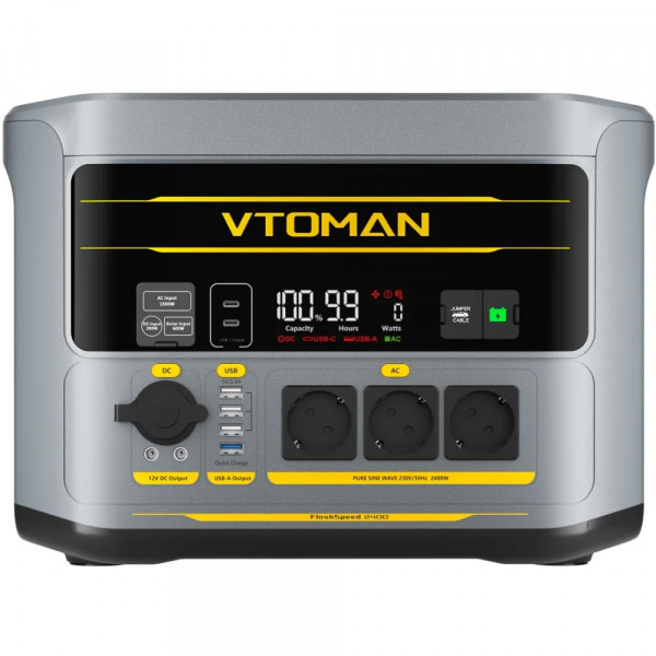 Зарядна станція Vtoman FlashSpeed 2400 (1408 Вт/г) 2400W AC,MPPT,UPS,LiFePo4