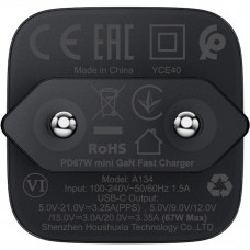 Зарядний пристрій 1xUSB-C 67W Gan A134 Fast Charger Black Acefast