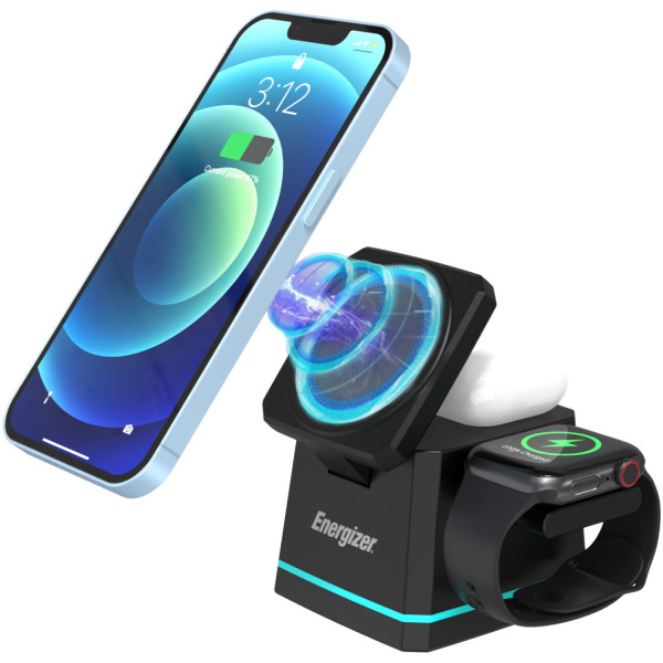 Зарядний пристрій Wireless 15W 3-in-1 Fast Charger black Energizer