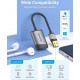 Звукова карта USB AUX jack, 2*TRRS (Mic + Ear) 0.15м, Metal Type, Vention сіра