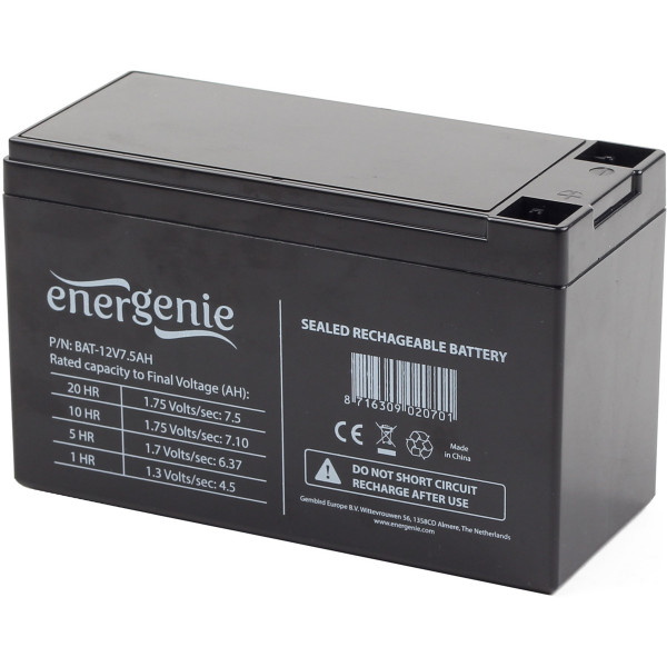 Акумуляторна батарея EnerGenie 12V, 7,5Ah