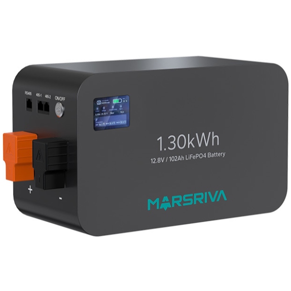 Акумуляторна батарея Marsriva LiFePO4, 12.8V/102Ah , 1.30kWh, настінне кріплення