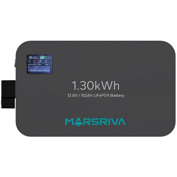 Акумуляторна батарея Marsriva LiFePO4, 12.8V/102Ah , 1.30kWh, настінне кріплення