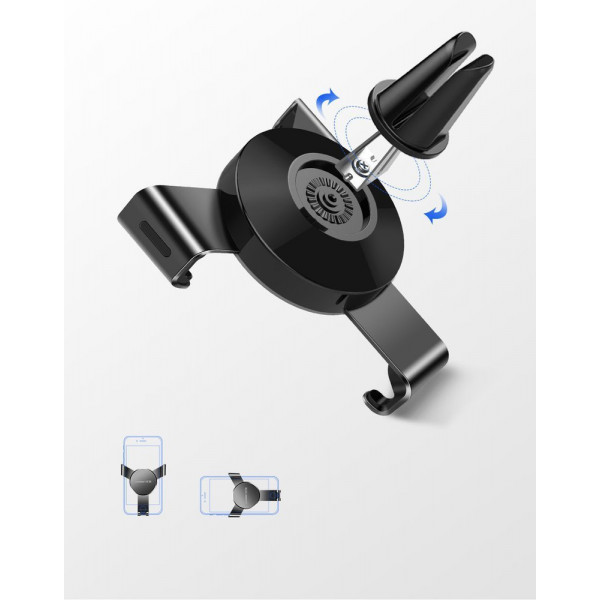 Автомобільне кріплення для смартфона 4.7-6.5" Gravity (На решітку) LP130 Ugreen Косм. Сіре