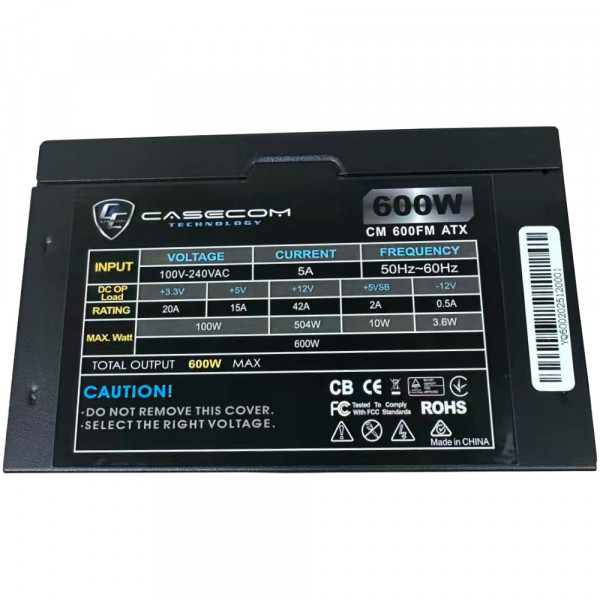 БЖ 600W Casecom, 120mm, Modular, Box