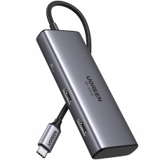 Док-станція USB3.1 Type-C -> HDMIx2,4K60Hz(8k30Hz)/USB3.0x2/Type-C/PD 100W CM498 6in1 Ugreen