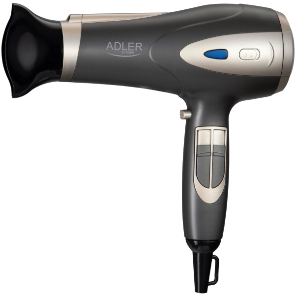 Фен Adler AD 2248 grey champane 2200Вт/ 2 швидкості/ хол.обдув/ темп.режимів-3/ іонізація/ дифузор