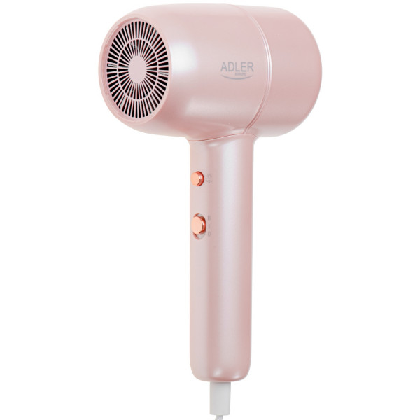 Фен Adler AD 2279p pink 1800Вт/ 2 швидкості/ хол.обдув/ темп.режимів-2/іонізація/ насадки - 1 шт.