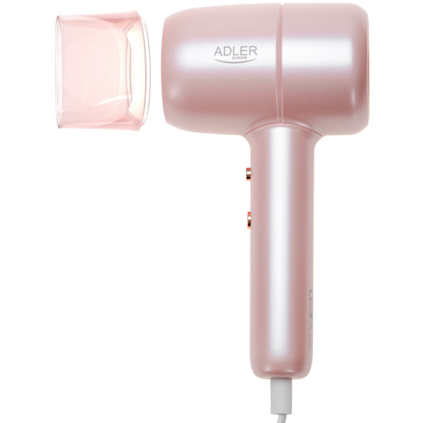Фен Adler AD 2279p pink 1800Вт/ 2 швидкості/ хол.обдув/ темп.режимів-2/іонізація/ насадки - 1 шт.