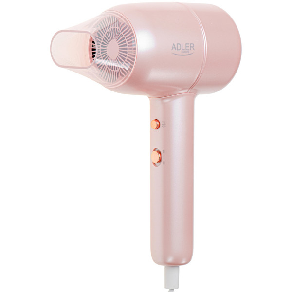 Фен Adler AD 2279p pink 1800Вт/ 2 швидкості/ хол.обдув/ темп.режимів-2/іонізація/ насадки - 1 шт.