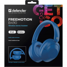 Гарнітура Defender FreeMotion B490 Bluetooth+3,5мм+USB-C, Blue