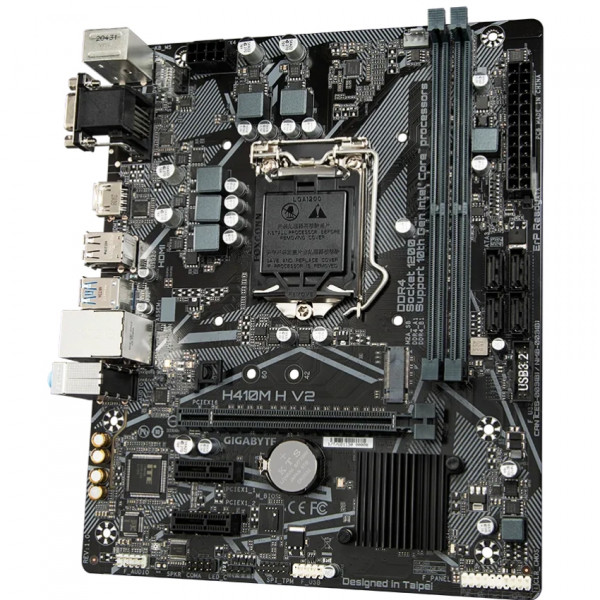 Gigabyte H410M H V2(1200/H470, 2*DDR4, 1xPCIex16, VGA, HDMI, 4xSATAІІІ, GLan, 7.1ch, mATX)