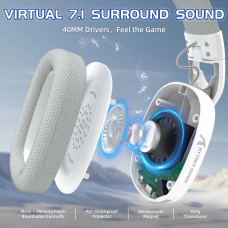 Ігрова гарнітура Attack Shark L90 Wireless,2.4GHz/Bluetooth/3.5mm PS4/PS5/Switch/Xbox/Mac/PC White