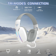 Ігрова гарнітура Attack Shark L90 Wireless,2.4GHz/Bluetooth/3.5mm PS4/PS5/Switch/Xbox/Mac/PC White
