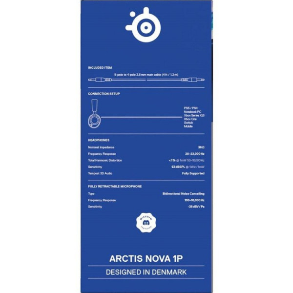 Ігрова гарнітура SteelSeries Arctis Nova 1P White MultiPlatform