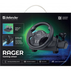 Ігрове кермо з двома педалями Defender Rager PC/PS/Xbox/Switch, чорне