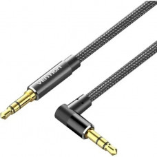 Кабель AUX Audio TRS M/M, кут 90°, 0.5м, Nylon Braided, чорний, Vention