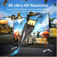 Кабель DisplayPort M - M 5.0м, V1.4, optical, 8K 60 Гц, зворотня сумісність, Zinc Alloy, Vention