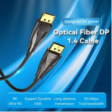 Кабель DisplayPort M - M 5.0м, V1.4, optical, 8K 60 Гц, зворотня сумісність, Zinc Alloy, Vention