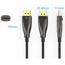 Кабель DisplayPort M - M 5.0м, V1.4, optical, 8K 60 Гц, зворотня сумісність, Zinc Alloy, Vention