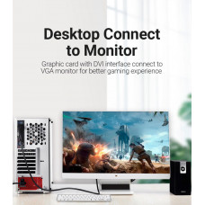 Кабель DVI (24+5) M - VGA M, 3м чорний Vention