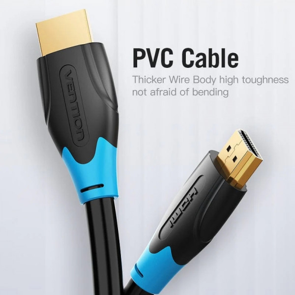 Кабель HDMI M - M, 10.0м, V1.4, 4K/HD 60Гц, PVC type, чорний, Vention