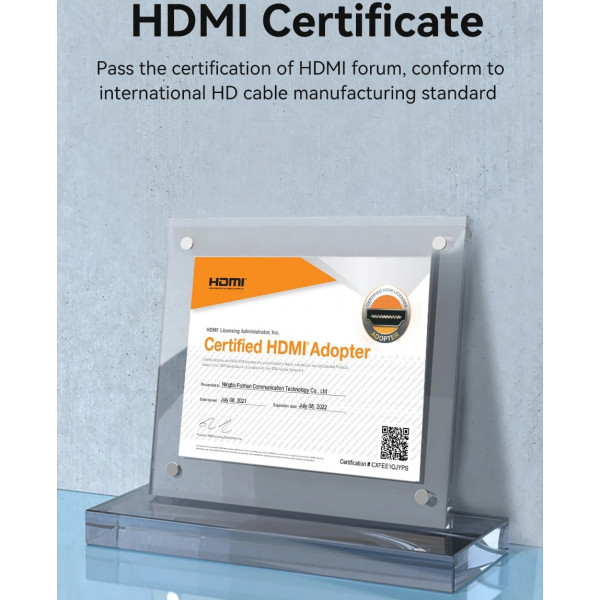 Кабель HDMI M - M, 2.0 м, V2.0, 4K 60Гц, Aluminum Alloy Blue Vention