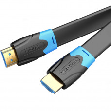 Кабель HDMI M - M, 2.0м, V2.0, 4K 60Гц, PVC Flat Design, Black, Vention