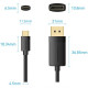 Кабель USB 3.1 Type-C M - DisplayPort M, 1.0м, v.1.2, 4K60Hz, Aluminum Alloy чорний Vention