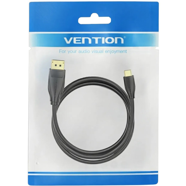 Кабель USB 3.1 Type-C M - DisplayPort M, 2.0м v.1.4 8K60Hz Aluminum Alloy чорний Vention