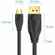 Кабель USB 3.1 Type-C M - DisplayPort M, 2.0м v.1.4 8K60Hz Aluminum Alloy чорний Vention
