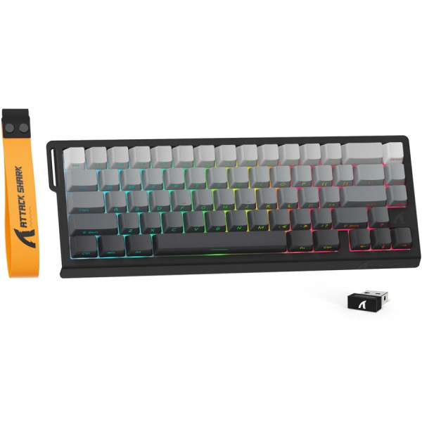 Клавіатура ігрова магнітна Attack Shark X68 Pro HE 66кл. RGB, Wireless, Moonlit Night