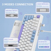 Клавіатура ігрова механічна Attack Shark X85 82кл.RGB,Wireless,White Jade перемикачі,Starlight White