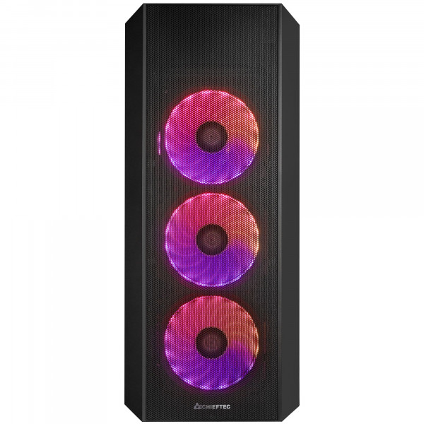 Корпус Chieftec SCORPION 4 GL-04B-UC-OP 4x120mm A-RGB, USB-C, ATX, без БЖ, Black