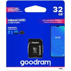 Memory card microSD 32Gb GoodRAM SDHC (class 10 UHS I U1) Retail + adapter