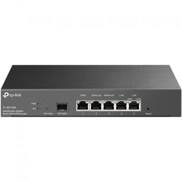 Мультисервісний маршрутизатор TP-Link ER7206 2xGE LAN 1xGE WAN 2xGE LAN 1xSFP VPN Omada