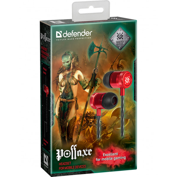 Навушники з мікрофоном Defender Pollaxe Black+Red