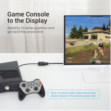 Перехідник HDMI M -> VGA F, 1080P 60Hz, 3,5мм Micro USB (F) powered, кабель 0,15м Vention чорний