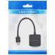 Перехідник HDMI M -> VGA F, 1080P 60Hz, 3,5мм Micro USB (F) powered, кабель 0,15м Vention чорний