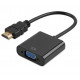 Перехідник HDMI M -> VGA F чорний (без звуку) OEM