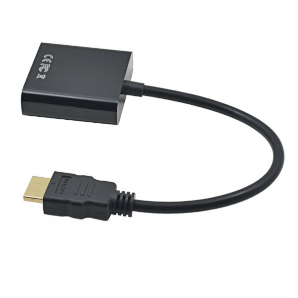 Перехідник HDMI M -> VGA F чорний (без звуку) OEM