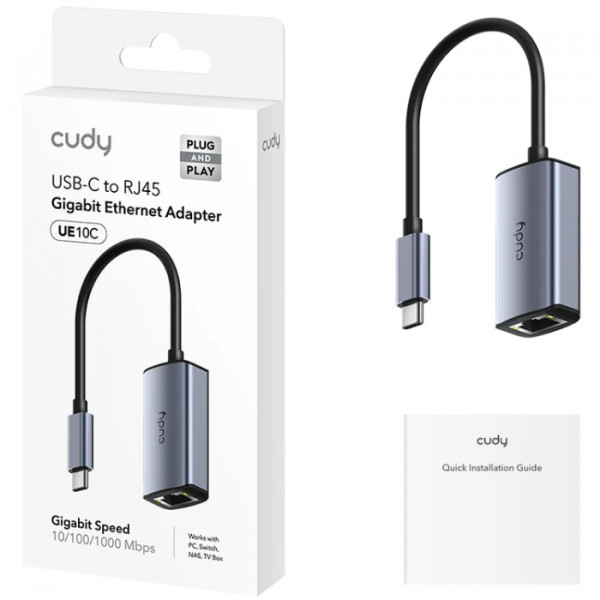 Перехідник USB 3.0 Type C -> Ethernet RJ45 1000 Mb Cudy