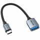 Перехідник USB 3.0 Type-C -> USB AF (OTG) кабель 0.15м Aluminum Alloy Vention сірий
