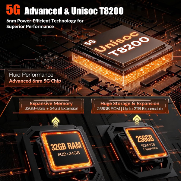 Планшет Orcatab WT1 Pro 11'' FHD 120Hz 6GB/256GB /T8200/ 64+16Мп/ 20000mAh LTE Black