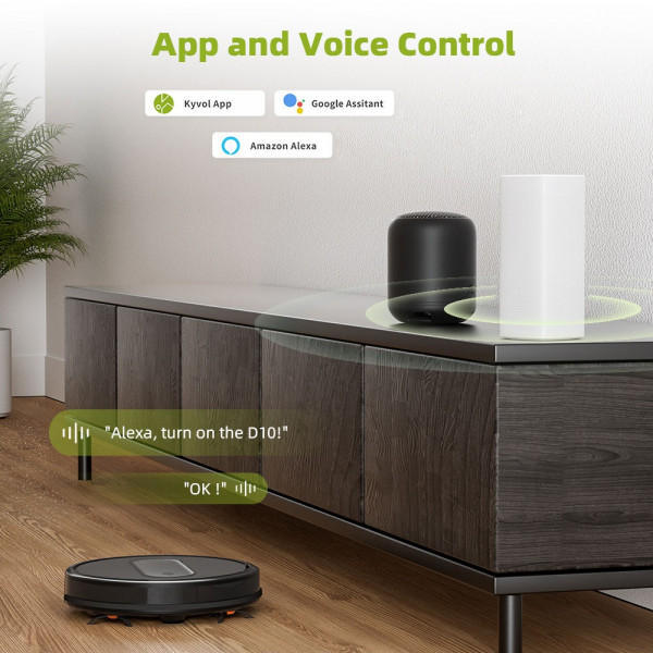 Робот пилосос Kyvol Cybovac D10 Random/250ml+200ml/2600mA/2000pa/Google Assistant,Amazon AlexaBlack