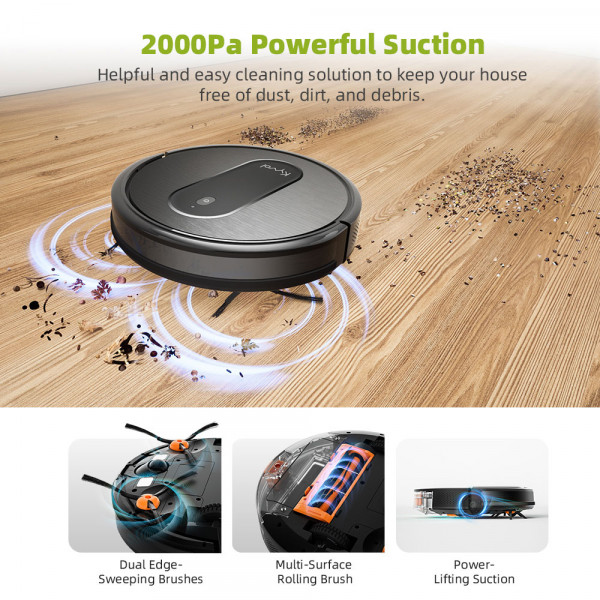 Робот пилосос Kyvol Cybovac D10 Random/250ml+200ml/2600mA/2000pa/Google Assistant,Amazon AlexaBlack